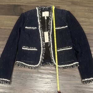 Rebecca Taylor Midnight Blazer with Ivory Trim